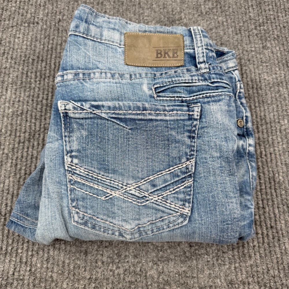 BKE Jake Straight Leg Mens 33R Blue Denim Jeans Western Workwear FPC16164R